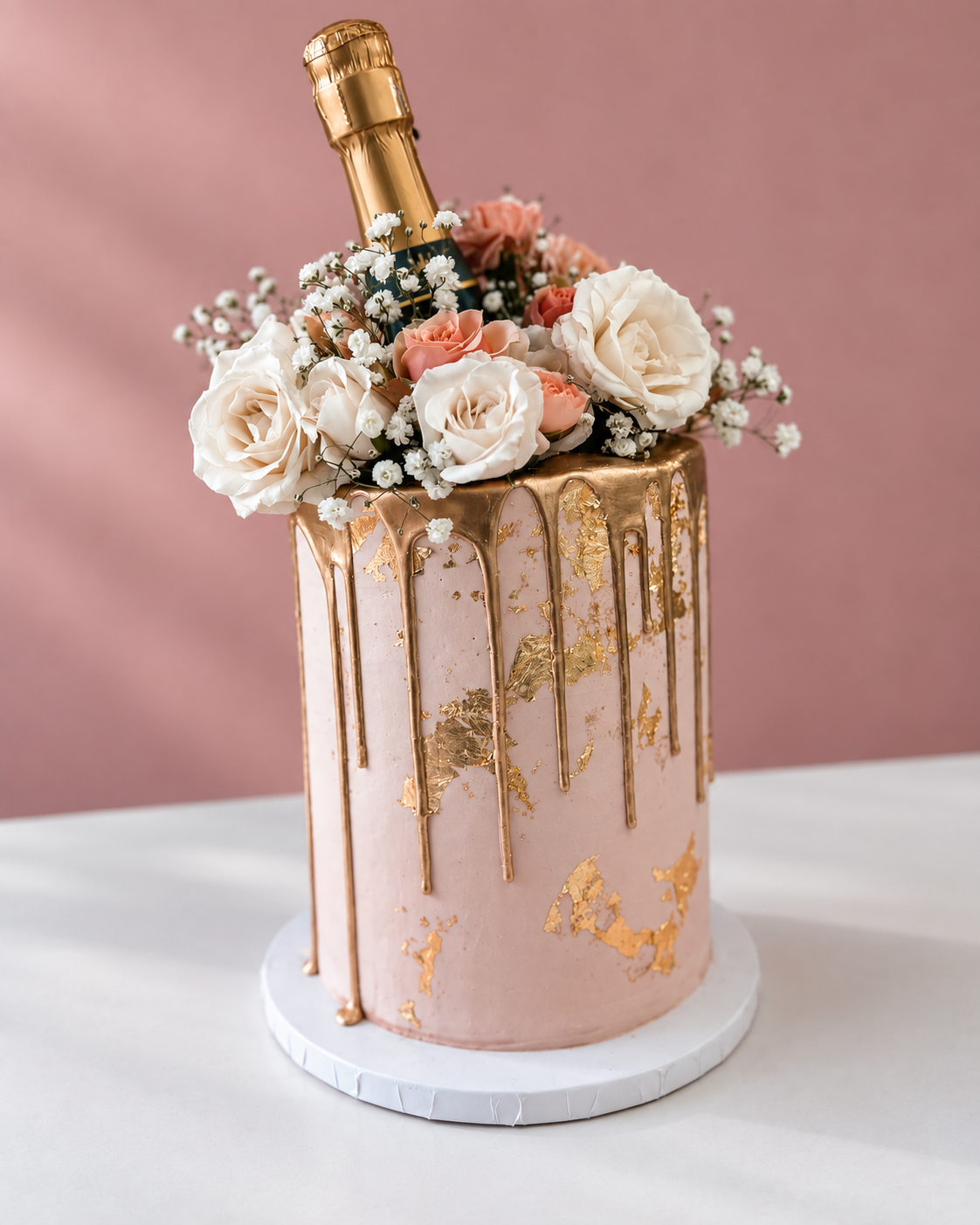 Champagne Florals Cake