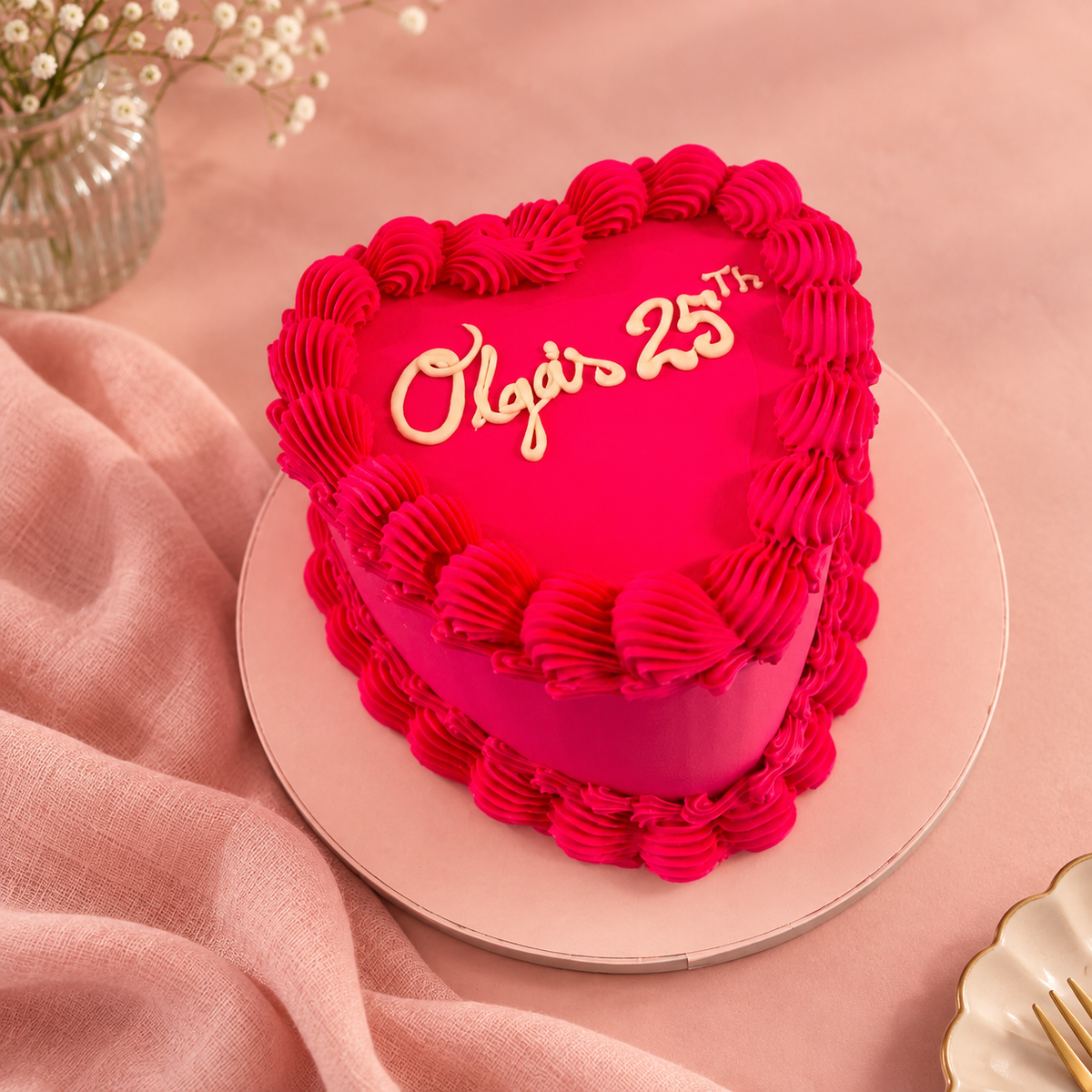 Heart-Shaped Mini Message Cake