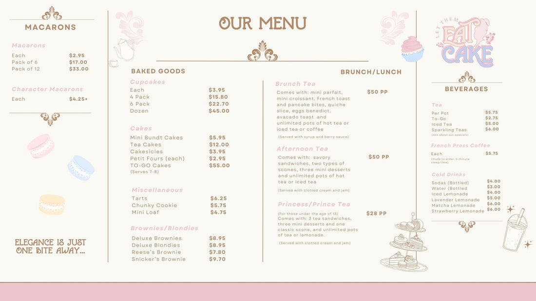 Menus – Let Them Eat Cake