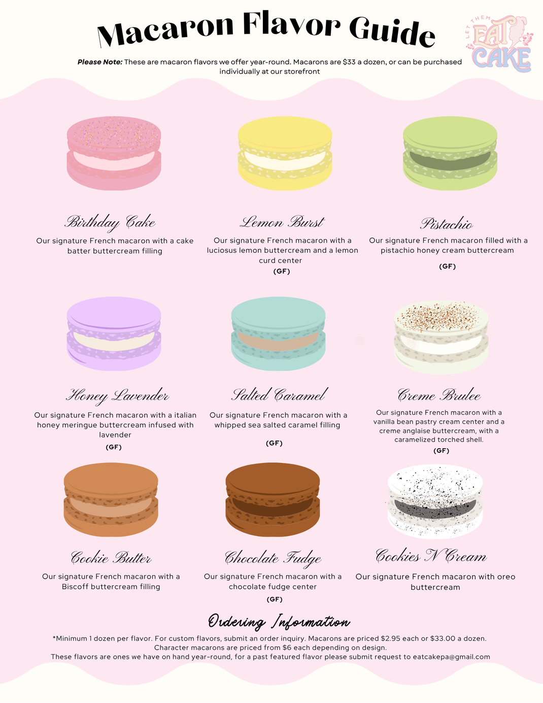 Menus – Let Them Eat Cake