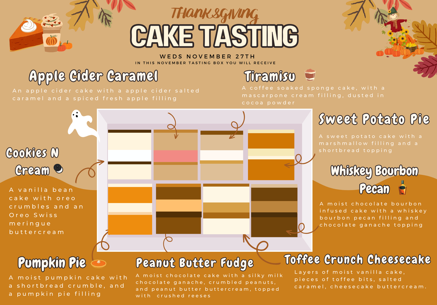 Monthly Cake Tasting Box (November) THANKSGIVING